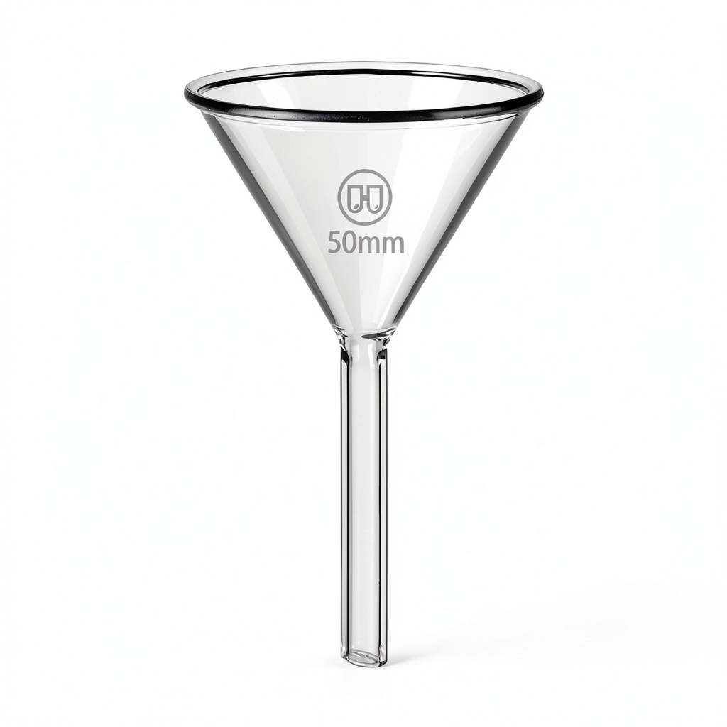 HUAOU Lab Short Stem Funnels on a lab bench