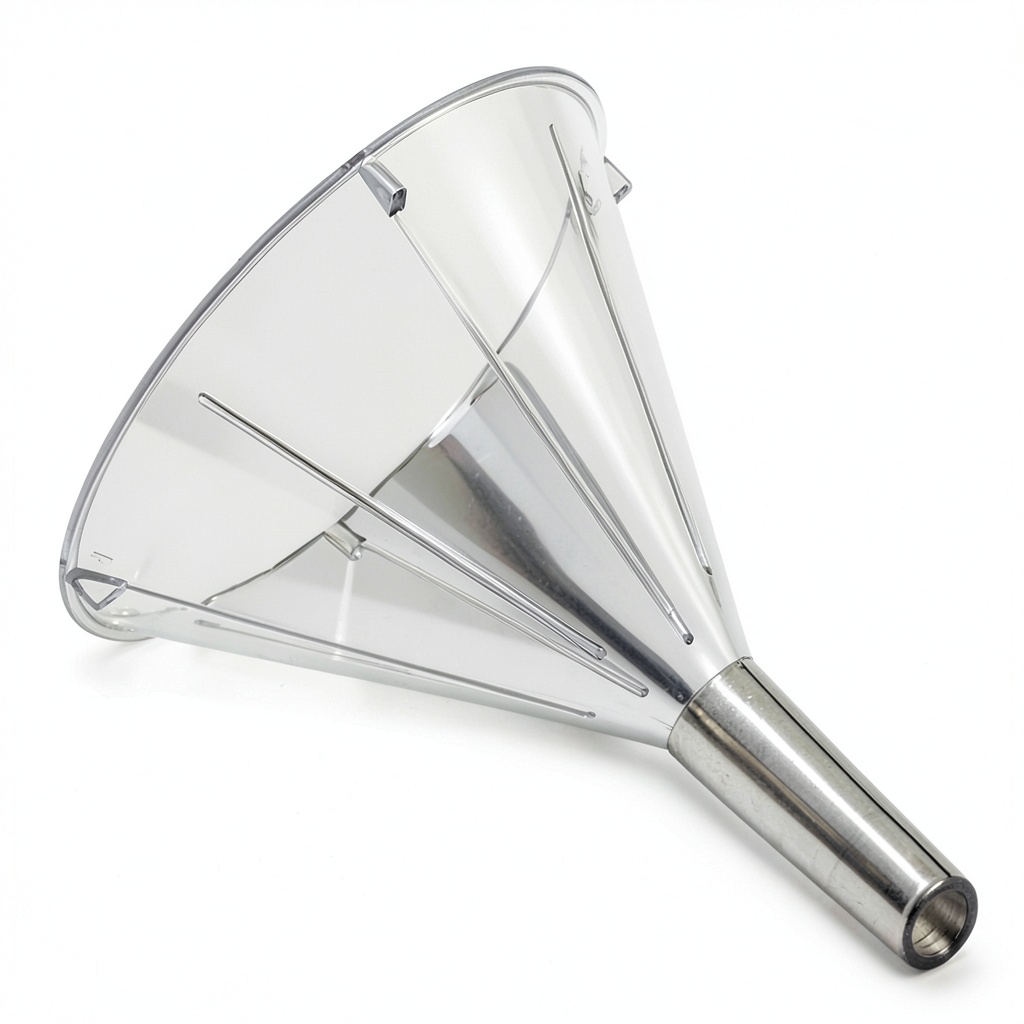 Simport Lab Short Stem Funnel placed on a laboratory bench