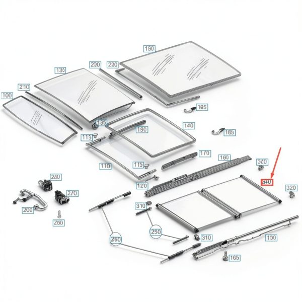 Rep# 166 780 20 00 7N90 16678020007N90 Skylight Curtains 1pc/Set-1