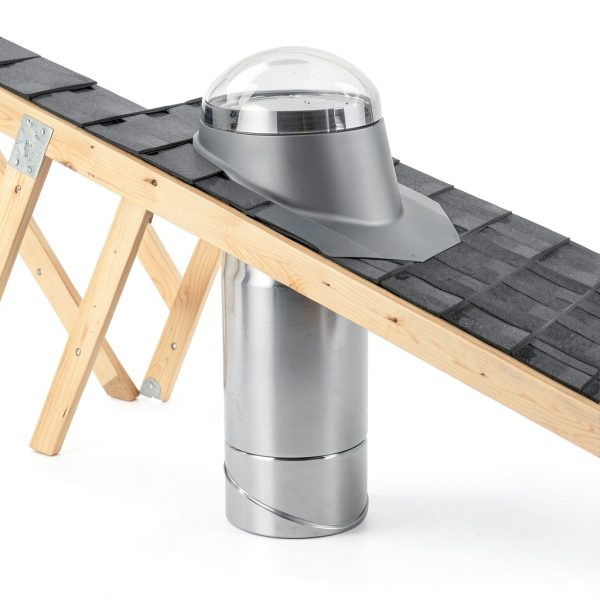 Velux TMR 014 0000 Sun Tunnel, 14" Tubular Skylight Acrylic Dome w/Pitched Flashing & Rigid Tunnel-2